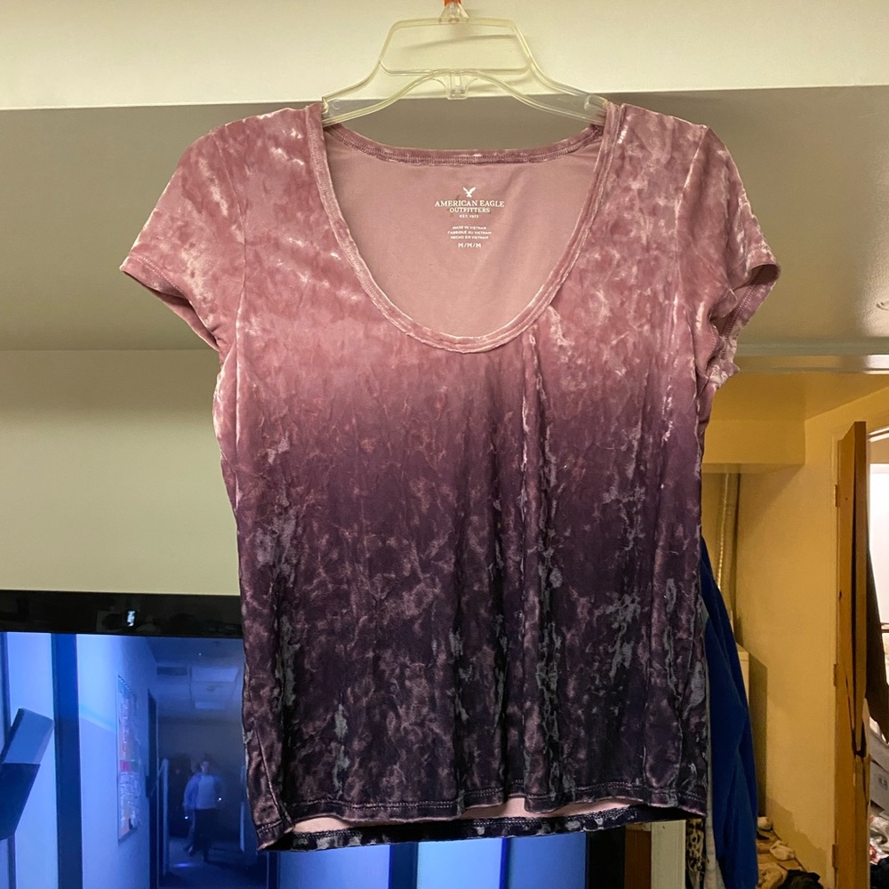American eagle crop top tie dye ombré